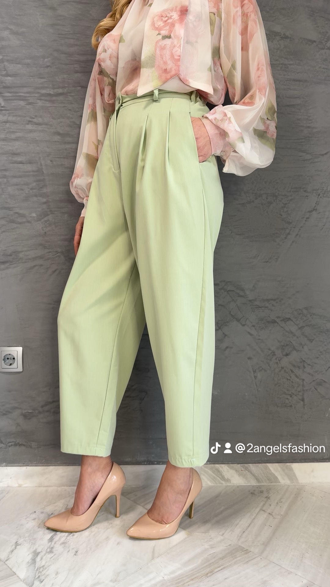 Παντελόνι με πιέτες-βεραμάν