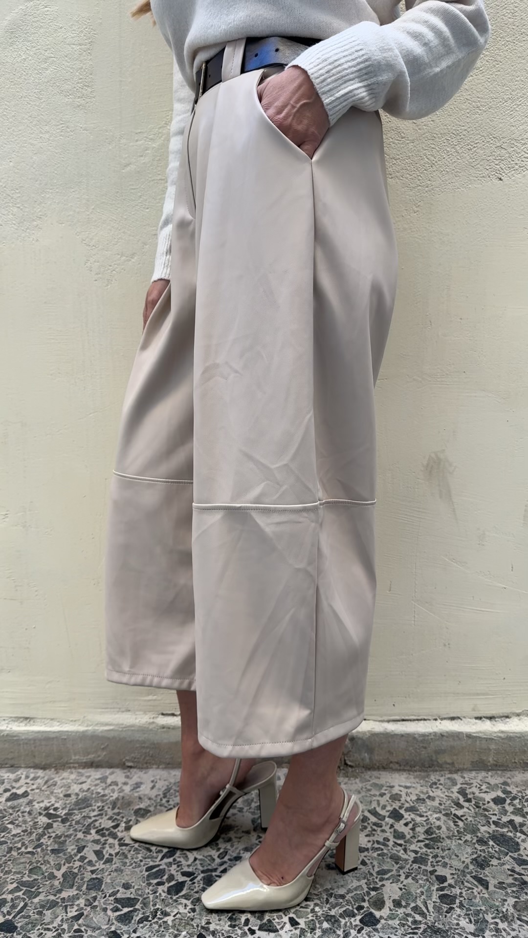 Δερματίνη παντελόνι- Εκρου