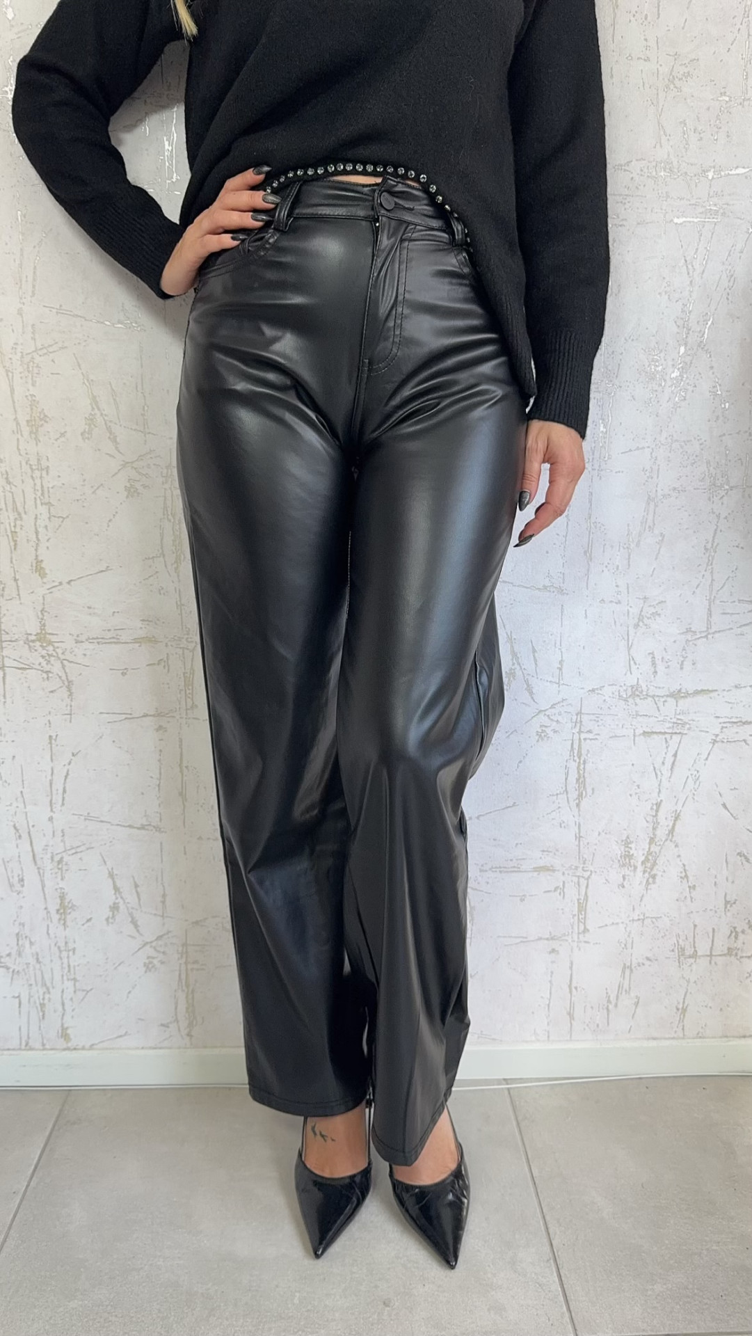 Δερματίνη παντελόνι-Μαυρο