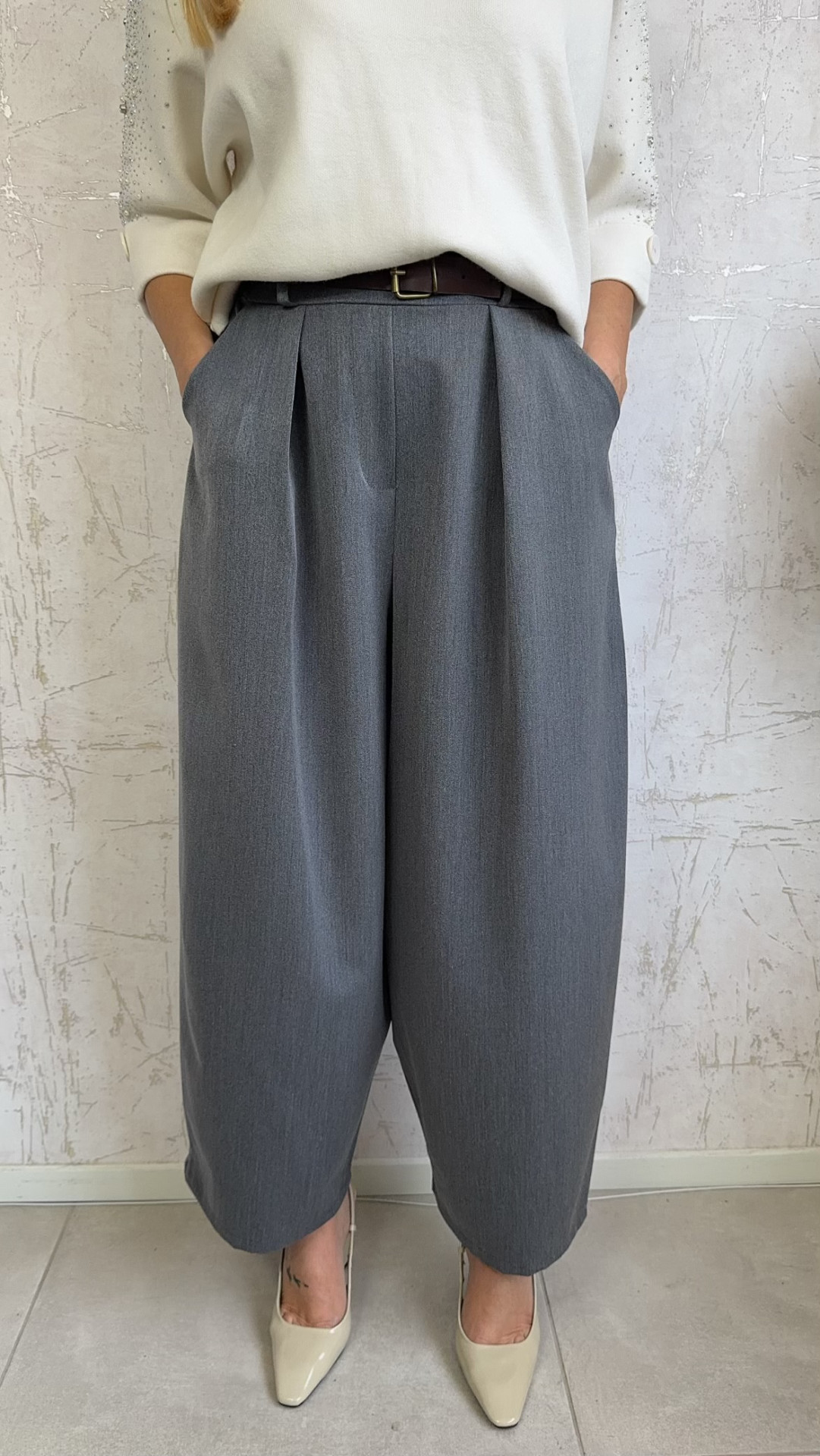 Παντελόνι ζιπ-Γκρι