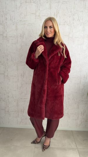 Οικολογική γούνα μακριά- Μπορντω