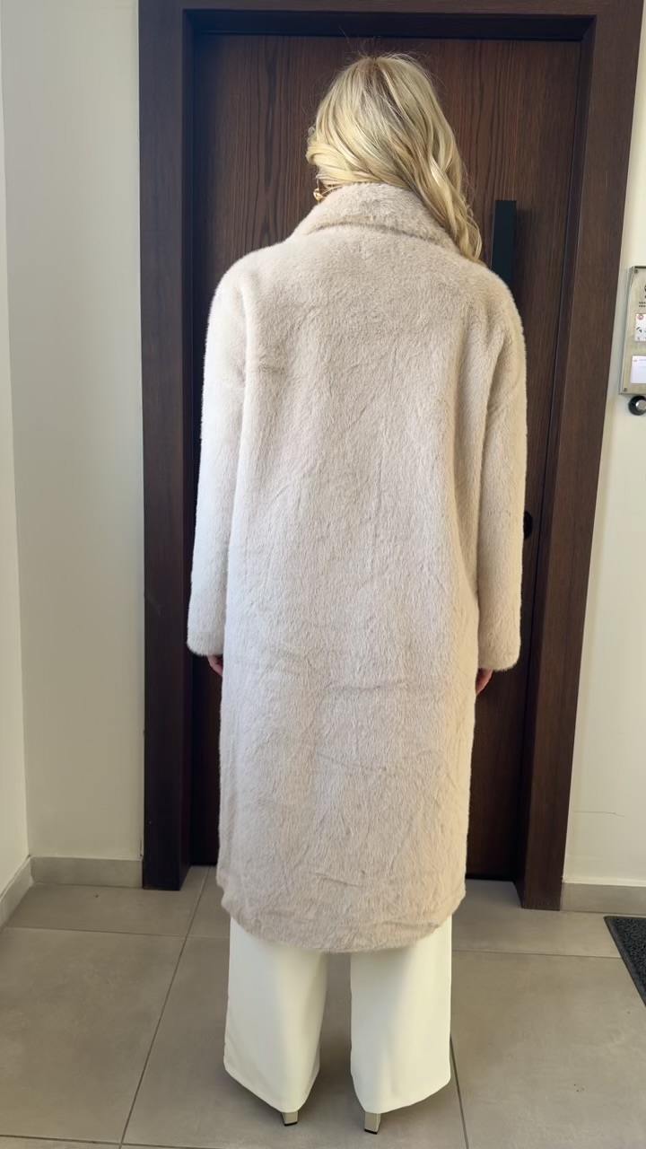 Οικολογική γούνα με μουτον απο μέσα- Εκρου