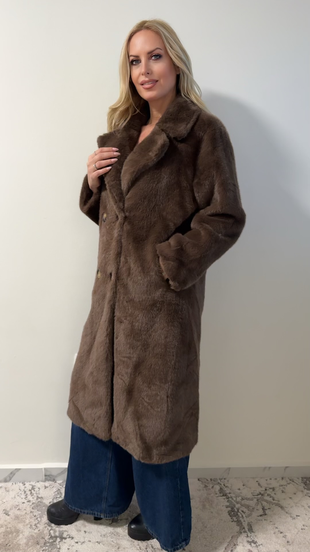 Οικολογική γούνα με μουτον απο μέσα- Καφε