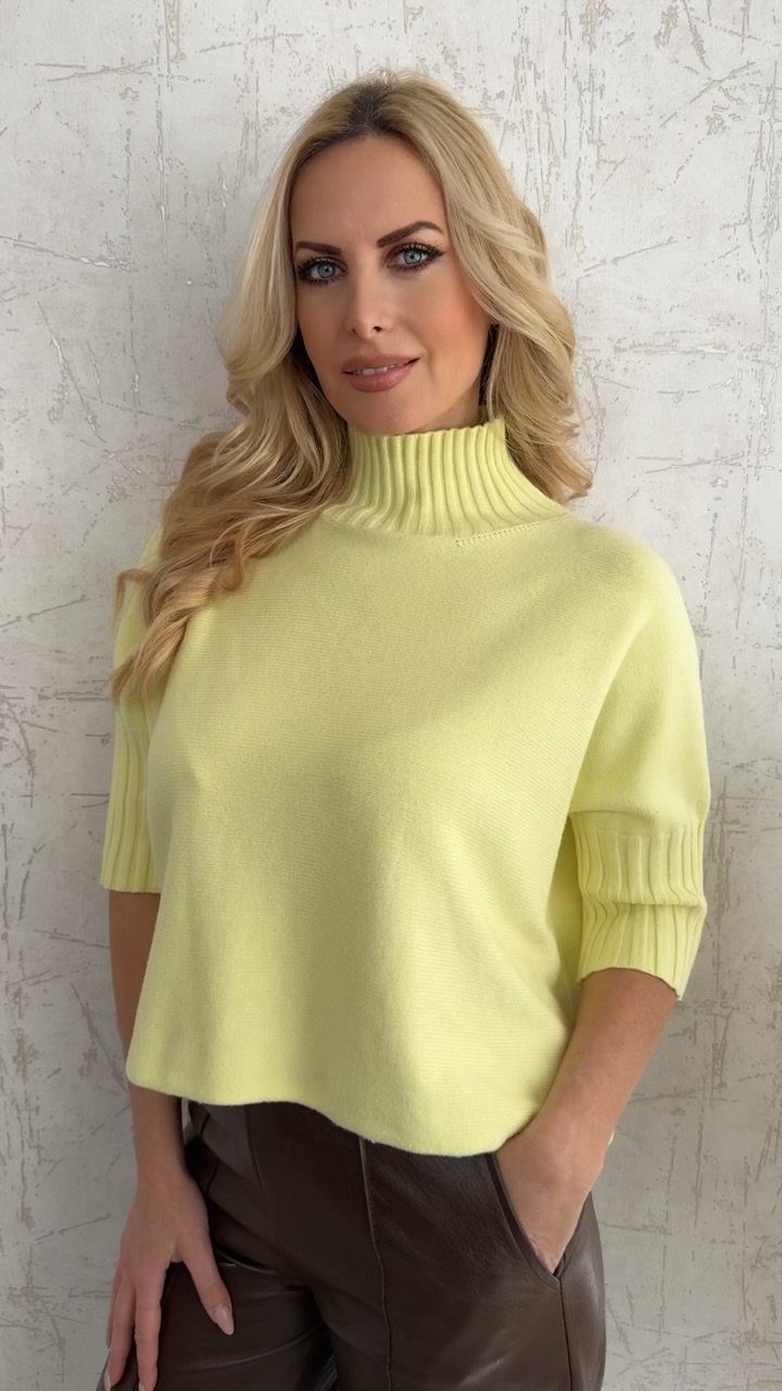 Μπλούζα με 3/4 μανίκι- Κίτρινο